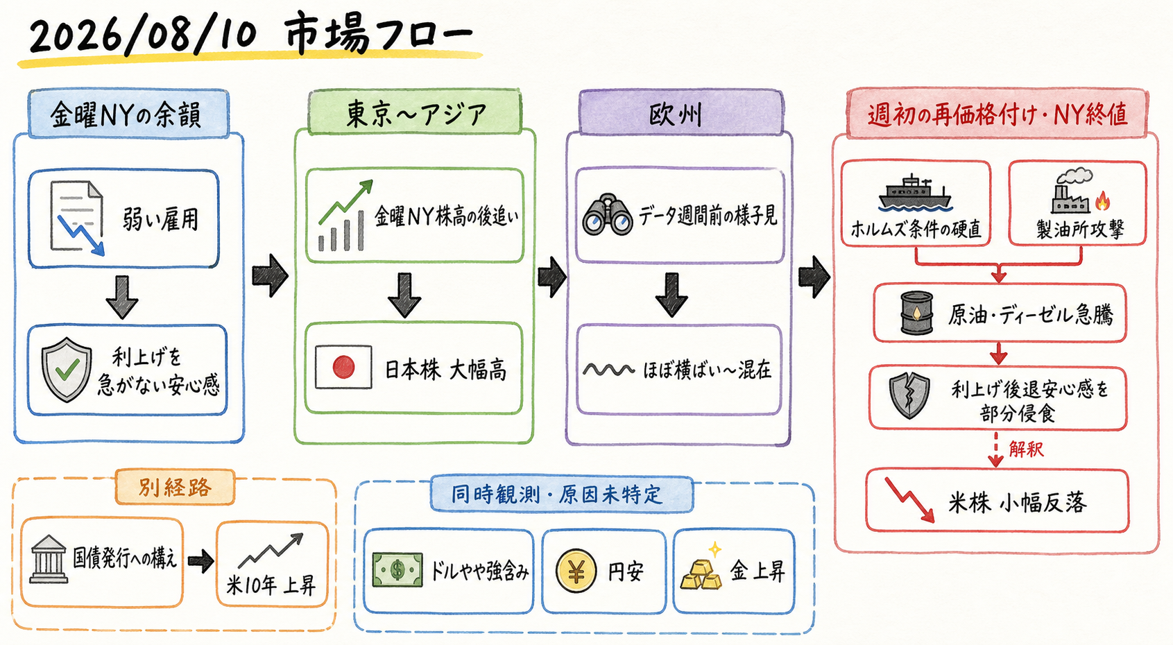 一日の市場フロー
