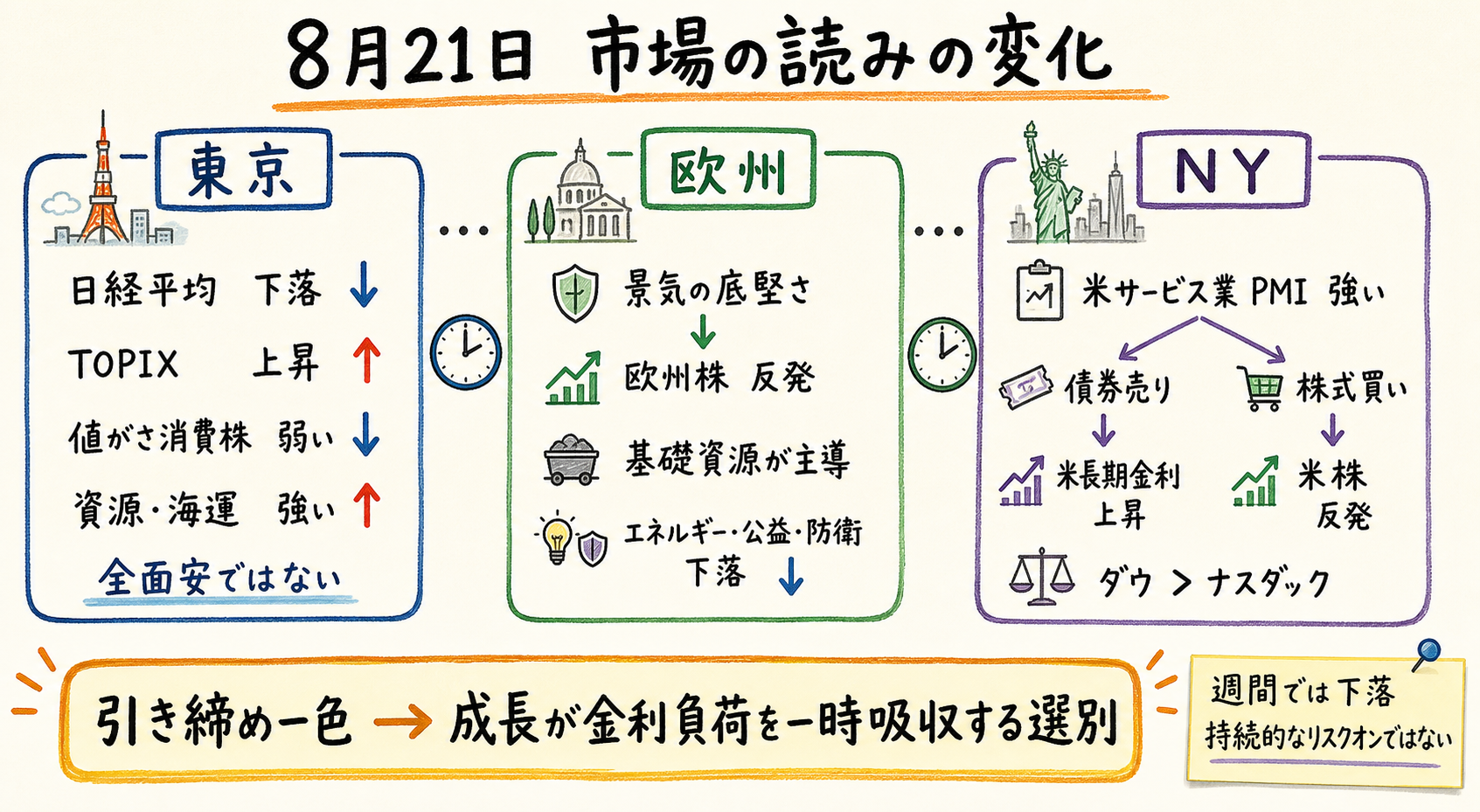一日の市場フロー