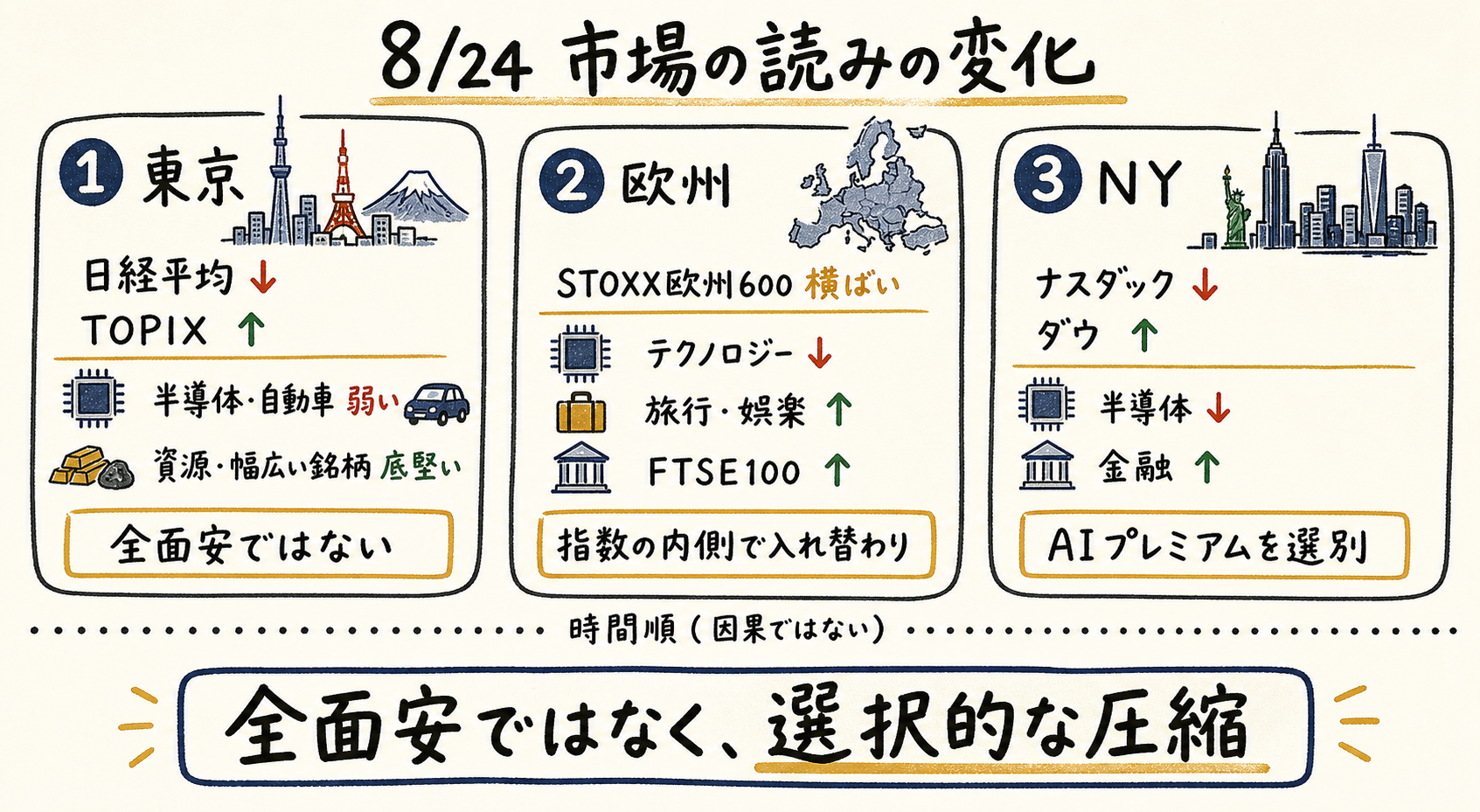 一日の市場フロー